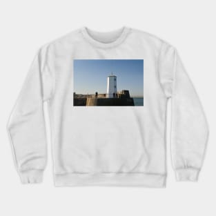 The entrance to Seahouses harbour - Northumberland, UK Crewneck Sweatshirt